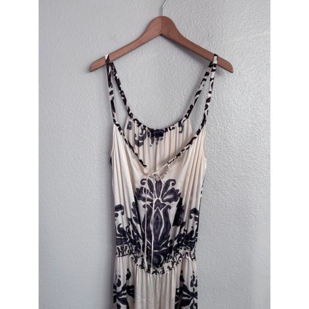 Luxury Boho Silk Damask Geometric Tiered Resort Maxi Dress Hale Bob NWT XS - Picture 8 of 10